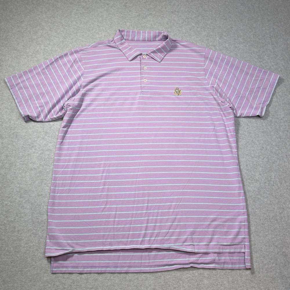 B. Draddy Sage Valley Club Men's Medium Polo Short Sleeve Golf Shirt Stripes